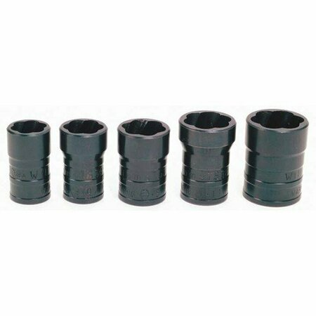 WILLIAMS Socket Set, 5 Pieces, 1/2 Inch Dr, 1/2 Inch Size JHWTSFS5005